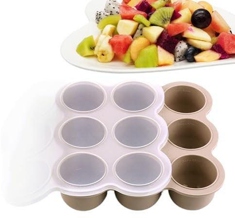 Protoence Moules Congélation Silicone Alimentation Bébé - De Congélation 9 Cases Avec Couvercles Pour Petits Pots - Récipients de Stockage pour Glace Soupe Lait Maternel Purées Préparations Maison