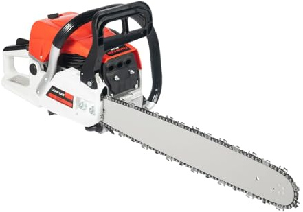 Motosierra de gasolina de 52 cc, 51 cm, motosierra de gasolina de 2 tiempos, con protección de espada, motosierra inalámbrica a mano, para talar árboles, cortar madera