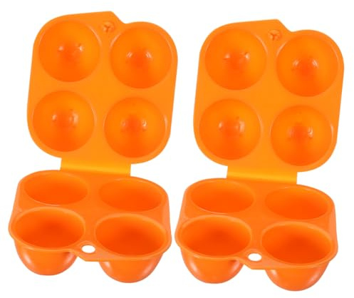 Eierorganizer 2 Stück aus Kunststoff mit Mulden für Kühlschrank | Orange, Wiederverwendbar und Platzsparend, Schützt vor Druck, Ordentliche Aufbewahrung im Küchenfach