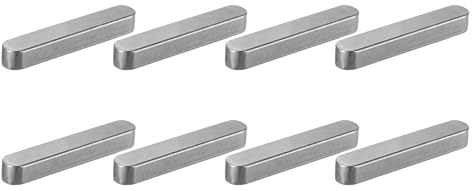 sourcing map 8 Pcs Round Ended Feather Key, 60x10x8mm Carbon Steel Drive Shaft Parallel Keys Keyway Stock Assortment for Mechanical Fasteners Industry