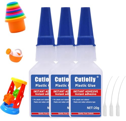 Pegamento Plastico,20GX3pcs Pegamento Instantáneo Extra Fuerte,Superglue para Plástico,Pegamento Fuerte para Plastico,Super Glue,Superglue for Plastic Extra Strong,Adhesivo Viscoso para Plástico