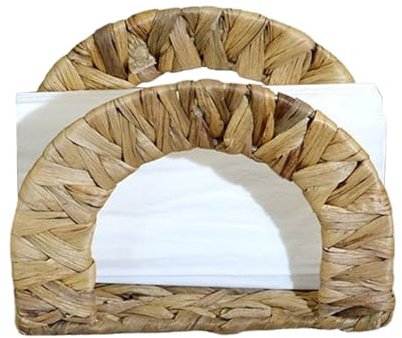 Servilletero de cóctel, soporte para servilletas de cocina de jacinto de agua para mesa, organizador de almacenamiento decorativo de jacinto de agua para restaurante, baño, cafetería, mostrador, bar