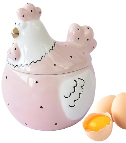 Ceramic Jar with Lid, Chicken Ceramic Jar, Candy Storage, Large Chicken Shaped Storage Box, Airtight Container for Eggs, Candy, Jewelry, Snacks | Jars