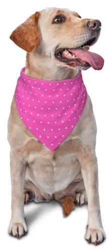 Hundehalstuch mit G-Print, Pink mit Tupfenmuster, verstellbar, niedliches Katzen- und Hundetuch, Dreieckstuch, Schal, Taschentuch, Zubehör