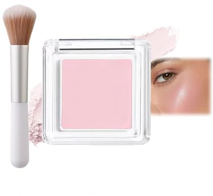 Blushers for Cheeks Make Up, Purple Peach Powder Blush, Suitable for Cool Fair Skin Tone, Long-Lasting Fade & Sweat Resistant Blusher Powder for Cheeks, Mini Matte Face Blush