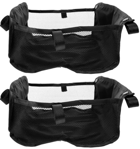 EXAOMBLE Bolsa de Almacenamiento de Gran Capacidad para Cochecito de Ñiño Fácil Instalación y Desmontaje Tela Oxford Negra, 2 Piezas para Carrito y Cesta Inferior