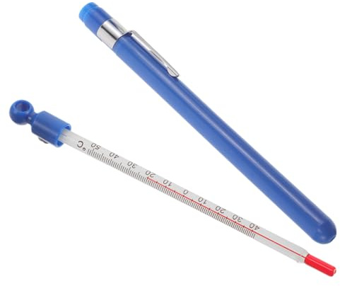 Angoily Kitchen Glass Wine Thermometer with Protective Sleeve Home Brew Liquid Temperature Gauge for Wine Making and Cooking for Kitchen Use