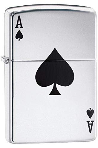 Zippo 5088Z280 Briquet As de Pique - Lucky ACE H P C 10,2 x 8,9 x 5,1 cm Chrome