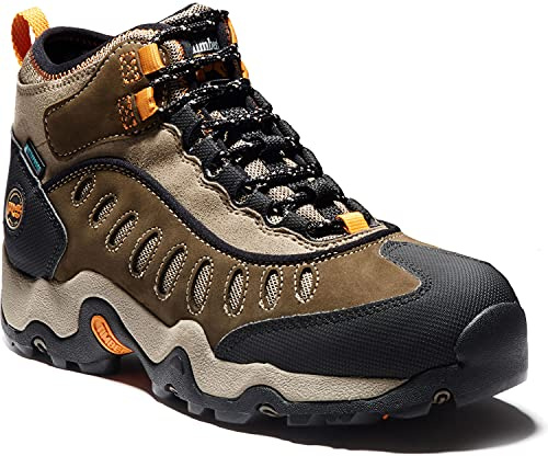 Timberland PRO Men's Mudslinger Mid Steel Safety Toe Waterproof Industrial Hiker Work Boot, Brown Nubuck, 11 M US