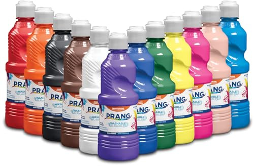 Prang Washable Tempera Paint, Assorted Colors, 16 Oz., 12 Count