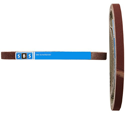 SBS - Cinghie abrasive in tessuto, 13 x 451 mm, 96 pz (16 per ogni grana), grana 40/60 / 80/120 / 180/240, per Black and Decker Power File