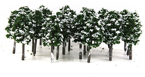Unbekannt Kunststoff Modell Bäume Zug Eisenbahn Schnee Landschaft 1: 150 20 STK. Dunkelgrün