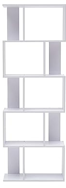 Rebecca Mobili Büroregal für Ordnen, Bücherregal Weiß für Schlafzimmer, 10 Ablagen, Holz MDF, Modern – Maße: 169 x 60 x 24 cm (HxLxB) - Art. RE4585