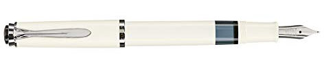 Pelikan Classic M205 - Penna stilografica a stantuffo, colore: Bianco Larghezza molla: EF. bianco