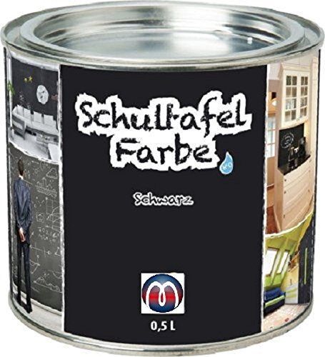 Magnosphere Tafelfarbe/Schultafel-Lack 0,5 L Dose - Tafel-Lack Wandtafelfarbe Kreidefarbe, Farbe:schwarz