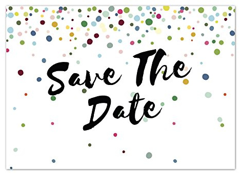 Einladungskarten Manufaktur Hamburg 10 x Save the Date Karten mit Umschlag/Bunte Punkte Modern/Hochzeit/Liebe/Heirat/Einladung/Verkündung