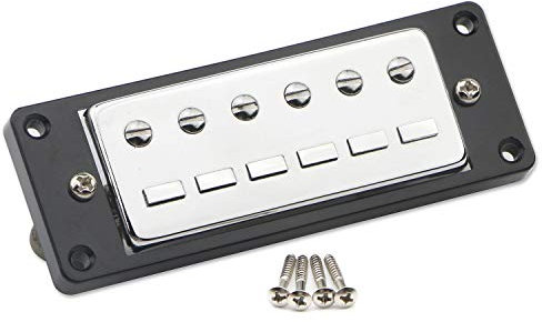 Unxuey 1 x 52 mm Mini-Gitarrenbrücken-Tonabnehmer, Doppelspulen-Humbucker-Teile für E-Gitarren im Les Paul Stil, Chrom.