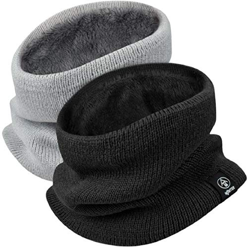 Yuson Girl Schlauchschal Damen Herren Winter Halsschlauch Dick Fleece Halswärmer Fleece Loop Schal Unisex Innenfutter Neckwarmer Multifunktionstuch Strickschal für Outdoor