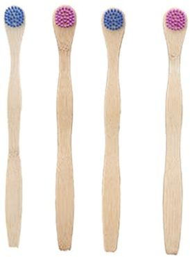 Healifty 4PCS Bamboo Tongue Brushes Wooden Tongue Cleaner Scraper Scrubber Odor Bad Breath Eliminator Tool for Adult Kid