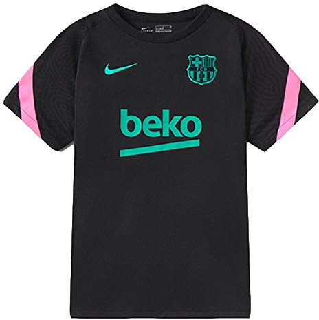 Nike Kinder T-Shirt FCB Y Nk BRT STRKE TOP SS CL, Black/Black/Pink Bear/(New Green) (Full Sponsor-3RD), S, CK9682