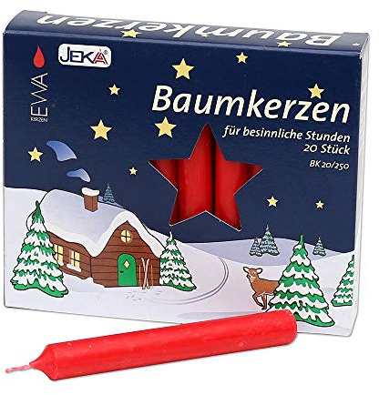 JEKA - Ebersbacher Kerzen Baumkerzen rot Ø13 x H 105 mm