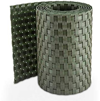 Mayaadi Home Privacy Screen Strips Polyrattan Roll Rattan Fence Film Privacy Fence Screen Garden Mat Fence Balcony Mat Single Rod Fence Length 2.55 m Height 19 cm Green Pack of 1