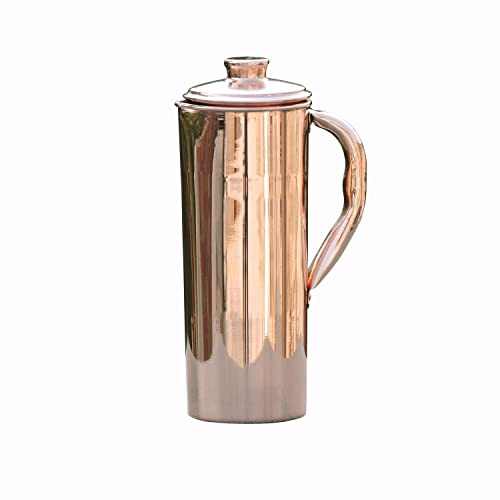 AncientImpex Carafe en cuivre pur d'une capacité de 1 litre pour les bienfaits de la santé ayurvéda (100 ml de fluide)