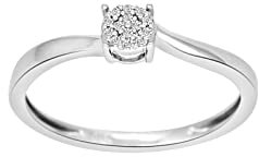 JC Trauringe Damenring Solitär-Ring 585 Weißgold Verlobungsring mit Diamanten Vorsteckring 110 008BR6 (56 (Ø 17,8 mm), 0.03)