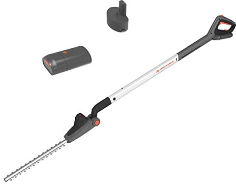 Yard Force 12V iFlex Urban Akku Heckenschere LH F35, mit 4,0 Ah Lithium-Ionen-Akku, 39cm Messerlänge, 170cm Länge mit Stiel, bürsten Motor, Silber/Schwarz