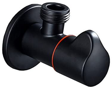 BiaoTeng Valvola Angolare 1/2, Rubinetto Sottolavabo Nero,Valvola Ottone 1/2, Rubinetto Arresto WC,Valvola Angolare Universale, Per Balcone,nero C