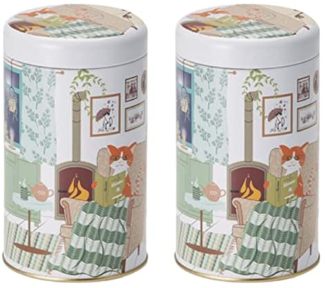 Cha Cult teemando® 2 X Dose Oskar, 150 g Weißblech, rund, Stülpdeckel H 14,5 cm, Ø 8,5 cm = 2 Dosen