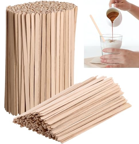 3000 Pack Birch Wood Coffee Stir Sticks 7 Inch Disposable Wooden Coffee Stirrers Bulk Cakesicle Sticks Long Tea Stirring Stick Round End Swizzle Beverage Mixer for Cocktail Hot Chocolate Drink Summer