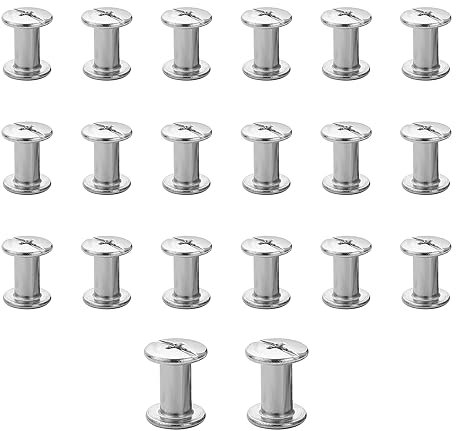 JJWNMLL 20 Sets Chicago Screw Posts, Rivet Chicago Binding Screws, Metal Rivet Replacement Repair for Bags, Collar, Harness, Luggage, Purse, Dog Lead, Backpack, Belt