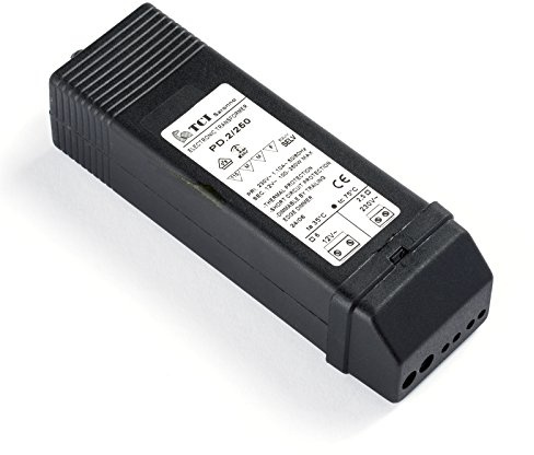 Elektronisk transformator, halogen, TCI PD.2/250, för halogenlampor, 100–250 watt, 12 volt, svart, dimbar