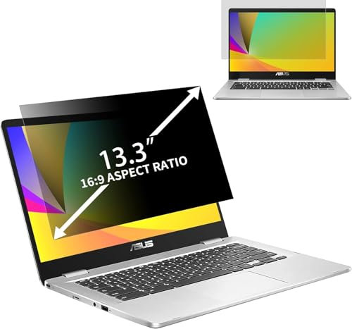 Laptop Privacy Screen 13.3 Inch for Hp/Dell/Acer/Lenovo/ThinkPad/Samsung/Asus/Sony, Removable 16:9 Aspect Laptops Privacy Shield, Anti-Blue Light, Anti-Glare 13.3 Inch Laptop Filter