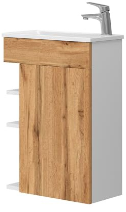 Vicco Ensemble de Meubles de Salle de Bain Amadeo, Chêne doré, 50 cm | composé d’un meuble sous-lavabo et d’un lavabo