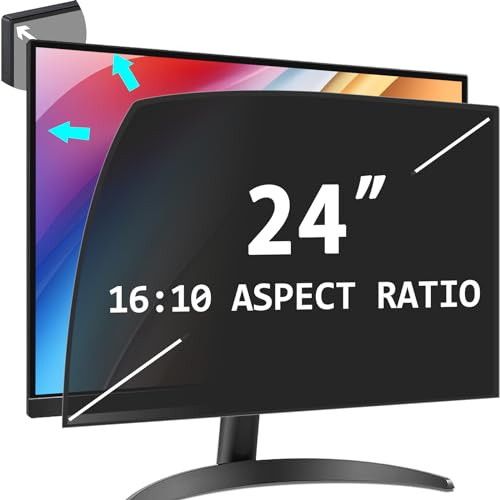 PYS 24 Zoll Blickschutzfolie für 16:10 Ultra-Slim Bezel Monitor | Selbstklebend Abnehmbar Blickschutzfilter Blendfrei Blaulicht Blocking Bildschirm Schutzfolie