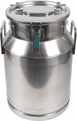 WQZStar Milchkanne aus Edelstahl 304, 15–68 l, robuster Milchtransporteimer, Weineimer, Ölfass, Tragetasche mit silikonversiegeltem Deckel für Flüssigkeitsbehälter (30 l (7,95 Gallonen))
