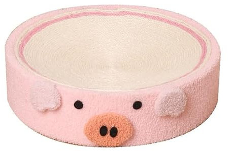 Kratzpappe für Katzen Cute Pig Cat Scratcher Weave Round Cat Scratch Pad Indoor Grinding Claws Cats Training Toys Furniture Protection Katzenspielzeug