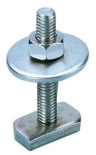 Tornillo de cabeza martillo fijación estándar premontado con tuerca y arandela, galvanizado M12 x 40