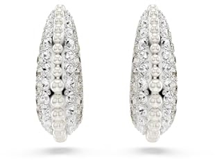Swarovski Sublima Drop-Ohrhänger, Kristallperle, Rundschliff, Weiß, Rhodiniert
