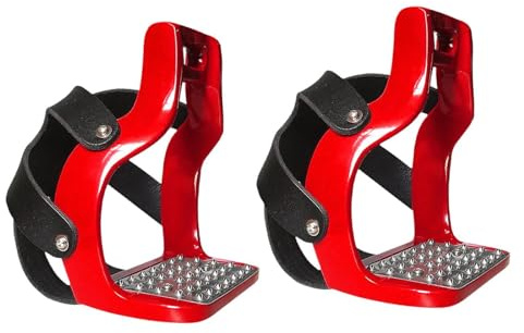 harayaa 2 estribos para Montar, estribos ecuestres, estribos para Silla de Montar de Caballo para Deportes ecuestres, Rojo