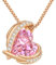 CDE Collier pendentif coeur femme en or rose, orné de cristaux bijoux cadeau pour femme mère anniversaire/Cadeau de Noël/Cadeau Saint Valentin (Or rose-10-Oct)
