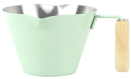 Espresso Dosing Cup, Stainless Steel Pouring Cup, 100ml Pitcher Milk Cup, Milk Pitcher with Handle, Espresso Measuring Cups, Double Spout Measuring Cups 3.74x3.46x1.97 Inches for Coffee