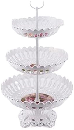 Fruit Bowl Multi-Layer Tray, fruit tray Household Multi-layer Fruit Plate Table Bowl Style Snack Plate Fruit Basket Tableware (Color : Pure white 3layer)