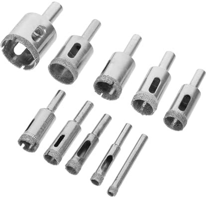 Zerodeko 10stücke Fliesenbohrer Set Für Glas Keramik Marmor Porzellanfliesen Bohrer Aus Legiertem Stahl in Verschiedenen Wasserschmierung Für Effizientes Bohren Multifunktionale Heimwerker