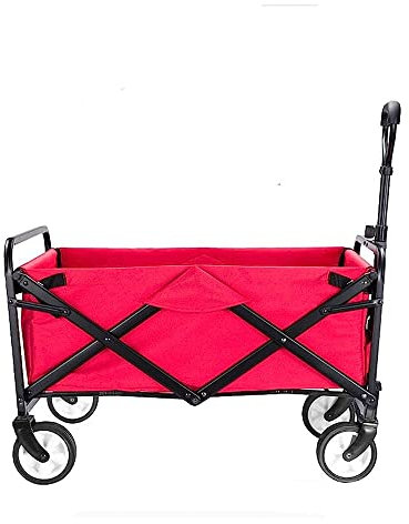 HUIBBGO Zusammenklappbarer Gartenwagen mit 4 Rädern für Camping im Freien, Strand, Park und Einkaufen, tragbar und praktisch