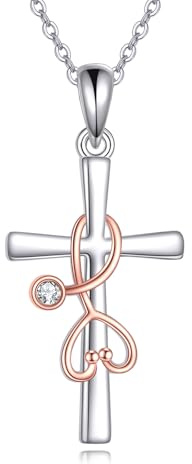 DAYLINLOVE Kreuz-Halskette S925 Sterlingsilber Kreuz Kette Anhänger Religiösen Schmuck Geschenkefür Damen