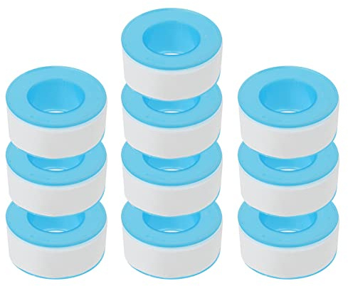 Ciieeo 10 Rolls Ptfe Multipurpose Seal Tape 18mm x 15m Waterproof High Temperature Resistant Plumbing Tape for Faucet Pipe Sealing Practical Leak Proof Accessories