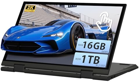 AocBook Notebook Convertibile 2 in 1 da 11 Touchscreen FHD IPS, Processore N95 12ª Generazione, 16GB RAM DDR5, M.2 SSD, Tastiera Retroilluminata, Type-C, Ultra-Leggero. (16GB RAM I 1000GB)